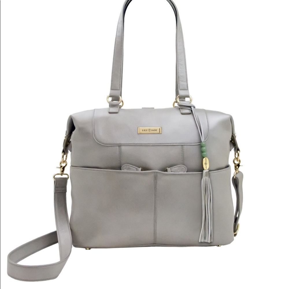 Lily and jade diaper bag- shaylee silver and gold